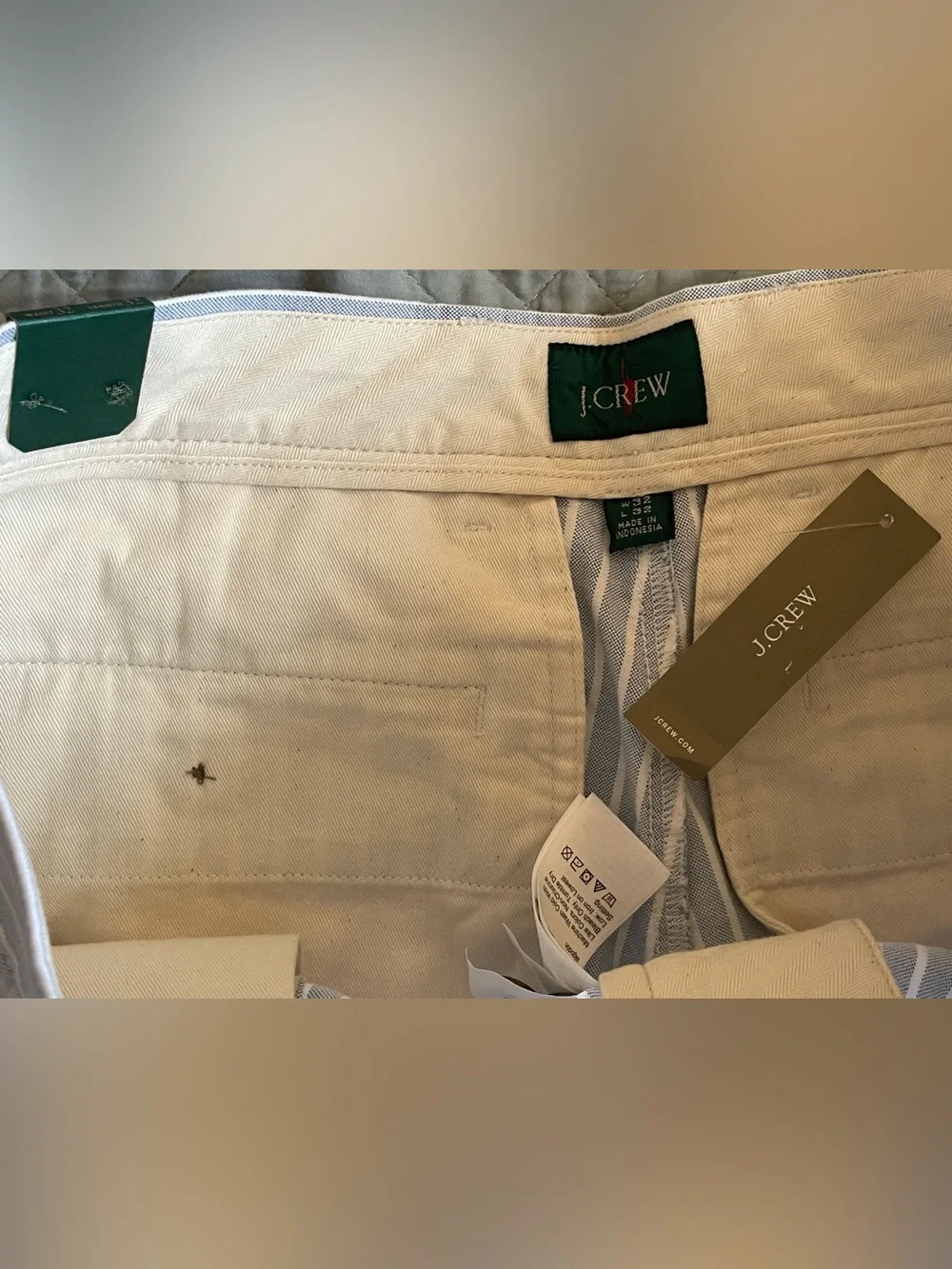 J. CREW Relaxed-fit double-pleated oxford chino pant in stripe 32/32 $138 CT830